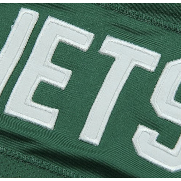 NEW YORK JETS Womens L Mesh Sleeve V-Neck Halter Padded Bra Game Day Shirt Top - Picture 5 of 5